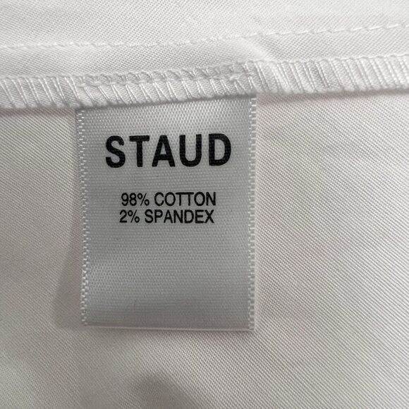 STAUD White V-Neck Maxi Dress with Puff Sleeves - Picture 13 of 15